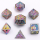 Mini Behemoth Metal RPG Dice Set Brushed Rainbow (7)