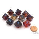 Chessex Nebula Primary/blue Luminary Set of Ten d10s