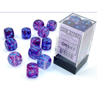 Chessex Nebula 16mm d6 Nocturnal/blue Luminary Dice Block (12 dice)