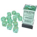 Chessex Borealis 16mm d6 Light Green/gold Luminary Dice...