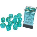 Chessex Borealis 16mm d6 Teal/gold Luminary Dice Block...