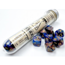 Chessex Lab Dice 6 Lustrous Polyhedral Azurite/Gold 7-Die...