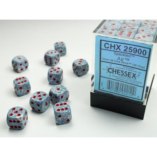 Chessex Speckled 12mm d6 Dice Blocks with Pips (36 Dice) - Air Speckled