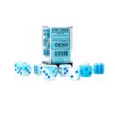 Chessex Gemini 16mm d6 Pearl Turquoise-White/blue...