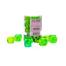 Chessex Gemini 16mm d6 Translucent Green-Teal/yellow Dice...