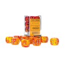 Chessex Gemini 16mm d6 Translucent Red-Yellow/gold Dice...