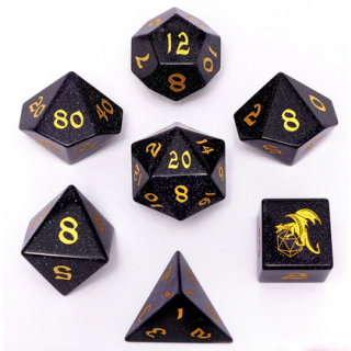Dragons Hoard Gemstone Dice Set Blue Sandstone (7)