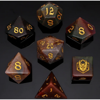 Dragons Hoard Gemstone Dice Set Indian Agate (7)