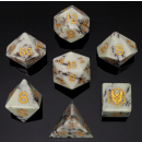 Dragons Hoard Gemstone Dice Set Petrified Wood (7)