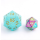 Barbarian 35mm Solid Metal Single D20 Spin Down Turquoise with Gold
