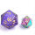 Barbarian 35mm Solid Metal Single D20 Spin Down Purple and gold
