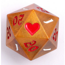 25mm Solid Metal Single D20 The Critical Dice Ancient Gold