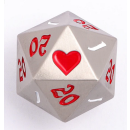 25mm Solid Metal Single D20 The Critical Dice Ancient Silver