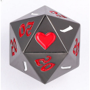 25mm Solid Metal Single D20 The Critical Dice Black Nickel