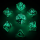 Skulls Grin Hollow Metal Dice Set Glow in the dark blue (7)