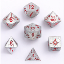 Barbarian Solid Metal Polyhedral Dice Set Brushed Red (7)