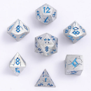Barbarian Solid Metal Polyhedral Dice Set Brushed Blue (7)