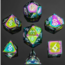 Barbarian Solid Metal Polyhedral Dice Set Brushed Rainbow...