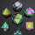 Barbarian Solid Metal Polyhedral Dice Set Brushed Rainbow (7)