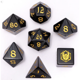 Dragons Hoard Gemstone Dice Set Blue Tigers Eye (7)