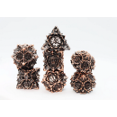 Metal RPG Dice Set Floral Starburst Ancient Bouquet (7)