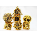 Metal RPG Dice Set Floral Starburst Blackout Viola (7)