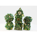 Metal RPG Dice Set Floral Starburst Frosted Undergrowth (7)