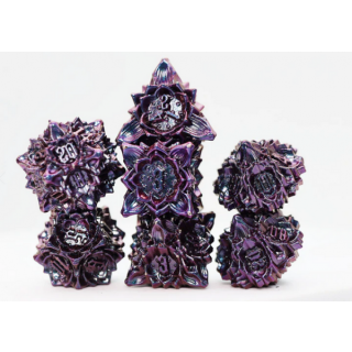 Metal RPG Dice Set Floral Starburst Burnt Nightshade (7)