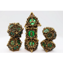 Metal RPG Dice Set Floral Starburst Old Growth (7)