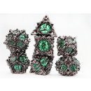Metal RPG Dice Set Floral Starburst Midnight Forest (7)