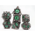 Metal RPG Dice Set Floral Starburst Midnight Forest (7)