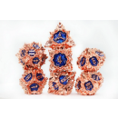 Metal RPG Dice Set Floral Starburst Copper Cornflower (7)