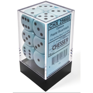 Opaque Pastel Blue/Black 16mm D6 (12)