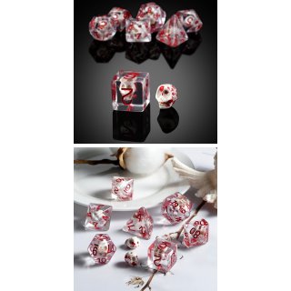 Resin Dice Set (7) Bloody Skull