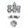 Metal & Enamel Dice Set (7pcs) Rainbow Scale
