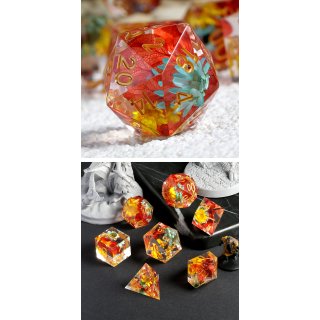 Sharp Edge Dice Set (7) Amber