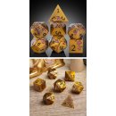 Metal & Enamel Dice Set (7) Sakura Bronze