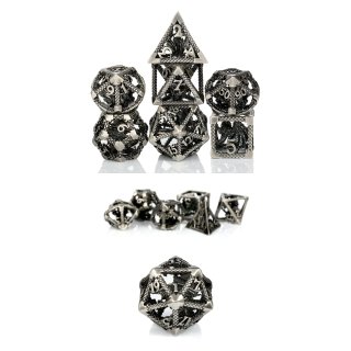 Hollow Dice Set (7) Dragon Cage Iron