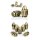 Metal & Enamel Dice Set (7) Bullet Brass