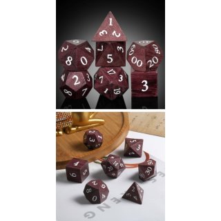 Wooden Dice Set (7) Purpleheart Wood