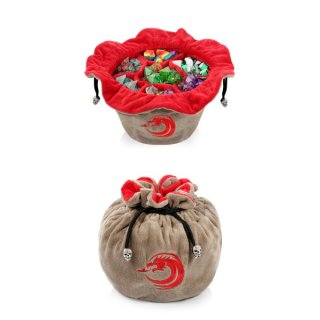 Drawstring Sectional Dice Pouch Brown