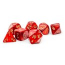 Chessex Scarab Mega-hedral 7-Die Set - Scarlet/gold