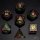 Dragons Hoard Gemstone Polyhedral Dice Set: Red & Green Two Tone Glass
