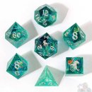 Captured Magic Handmade Sharp Edge Resin Dice Teal (7)