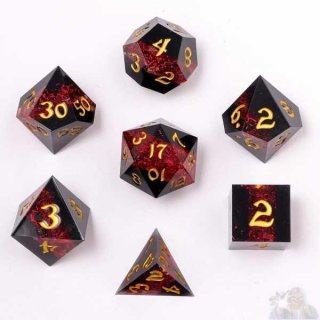 Captured Magic Sharp Edge Resin Dice Set: Mana Path Red (7)