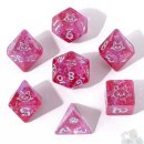 Purrfect Pink Resin Polyhedral Dice Set (7)
