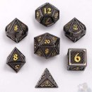 Behemoth Gunmetal w/Gold Solid Metal Dice Set (7)