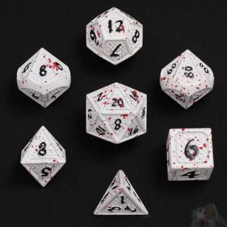 Behemoth Matt White w/Blood Spitters Solid Metal Dice Set (7)