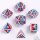 Draconis Silver w/Red & Blue Enamel RPG Dice Set (7)