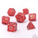 Gears of Fate Solid Metal Dice Set: Brushed Red (7)